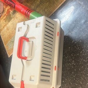 Gray and Red Storage Box